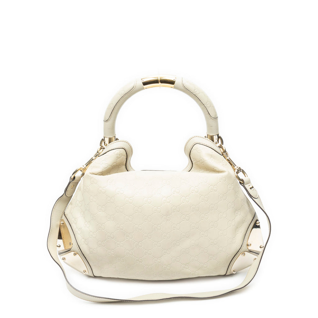 Shoulder Bag Medium Babouska Indy Top Handle Ivory Guccissima Leather