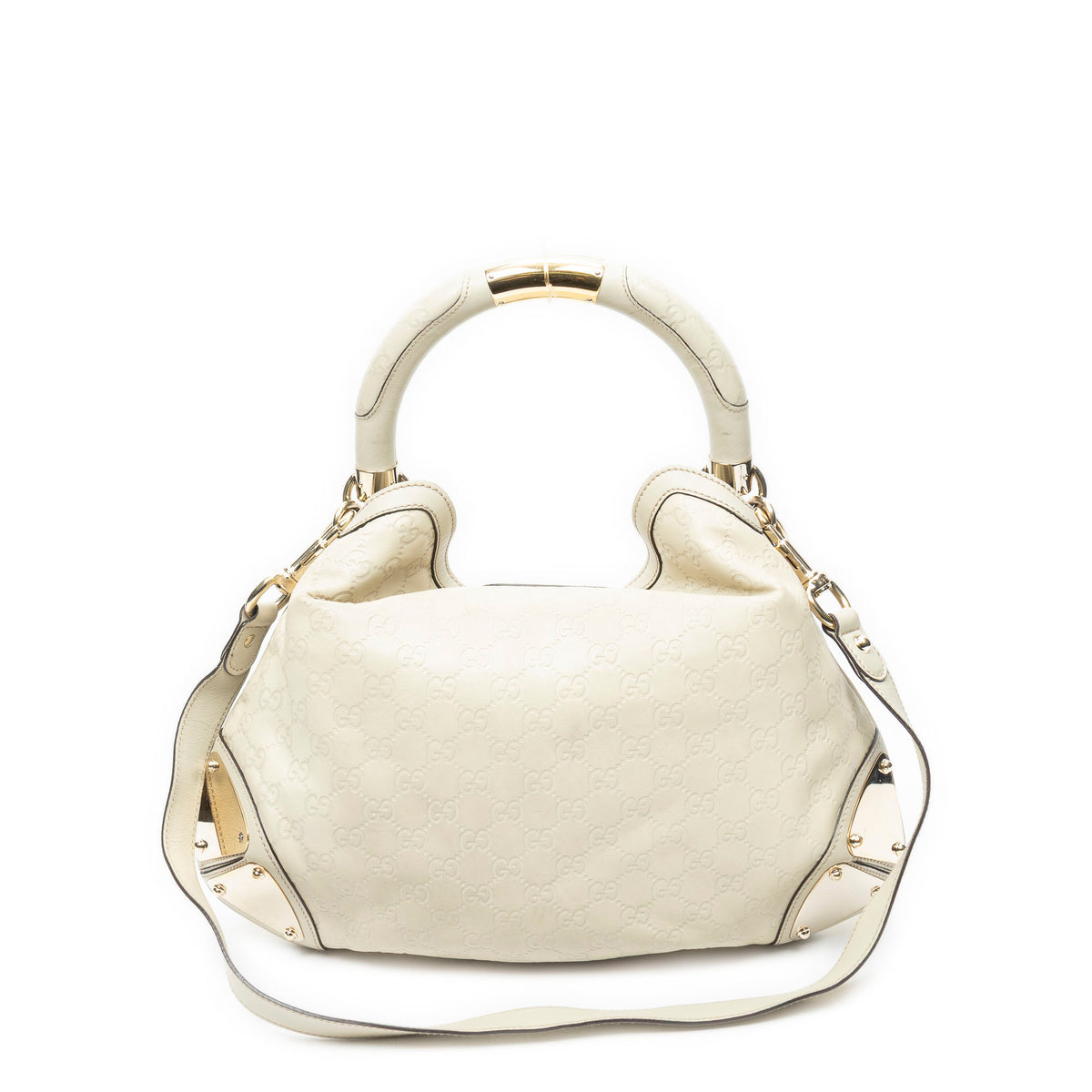Shoulder Bag Medium Babouska Indy Top Handle Ivory Guccissima Leather