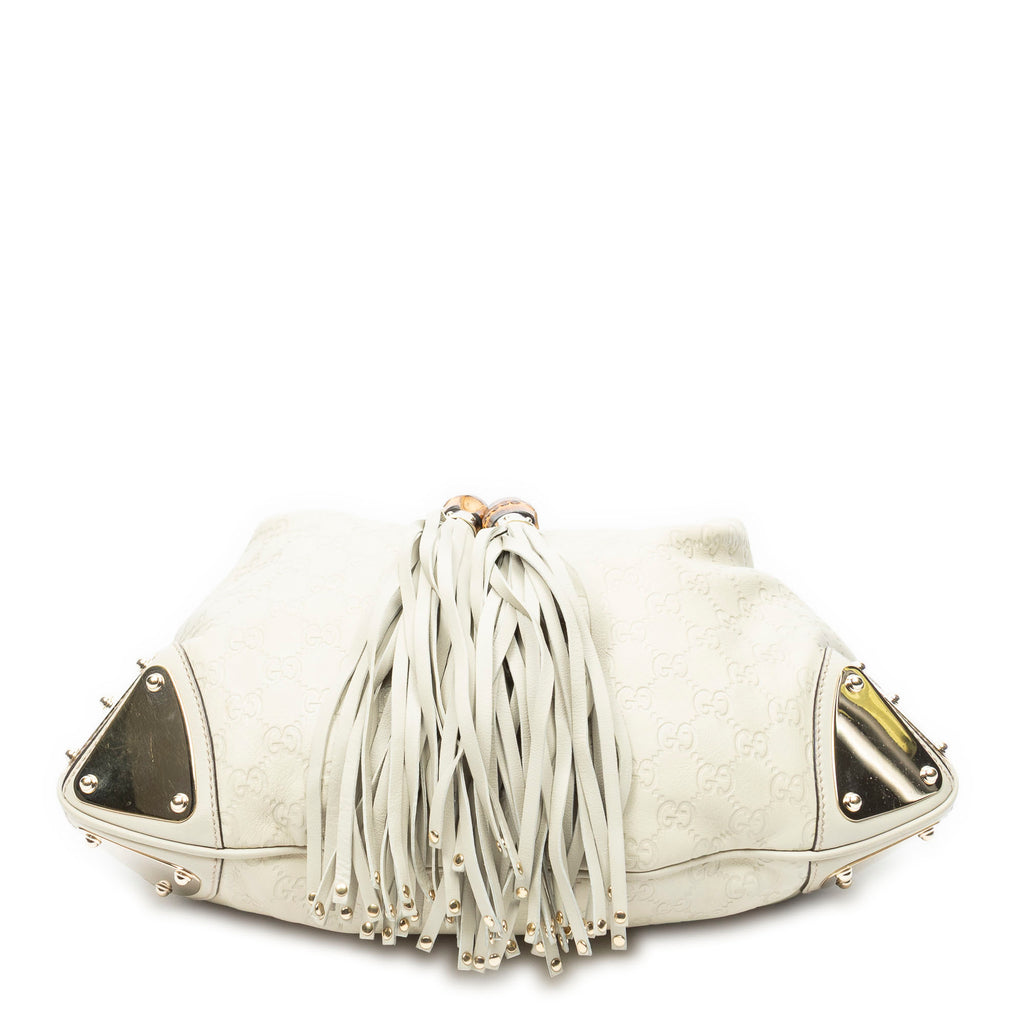 Shoulder Bag Medium Babouska Indy Top Handle Ivory Guccissima Leather
