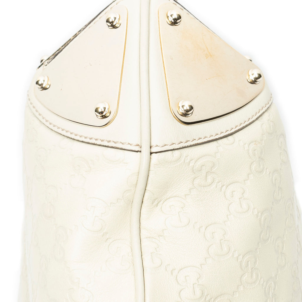 Shoulder Bag Medium Babouska Indy Top Handle Ivory Guccissima Leather