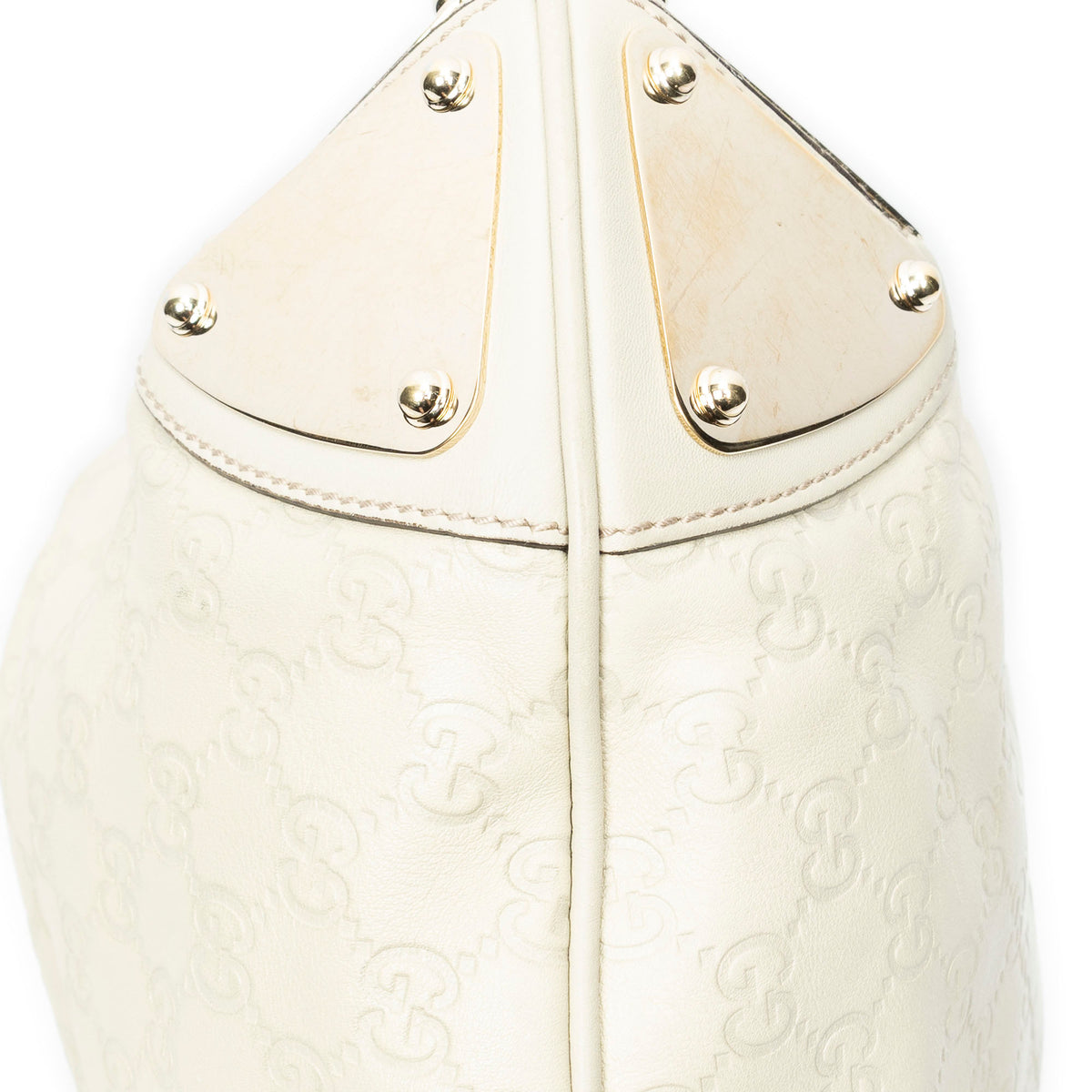 Shoulder Bag Medium Babouska Indy Top Handle Ivory Guccissima Leather