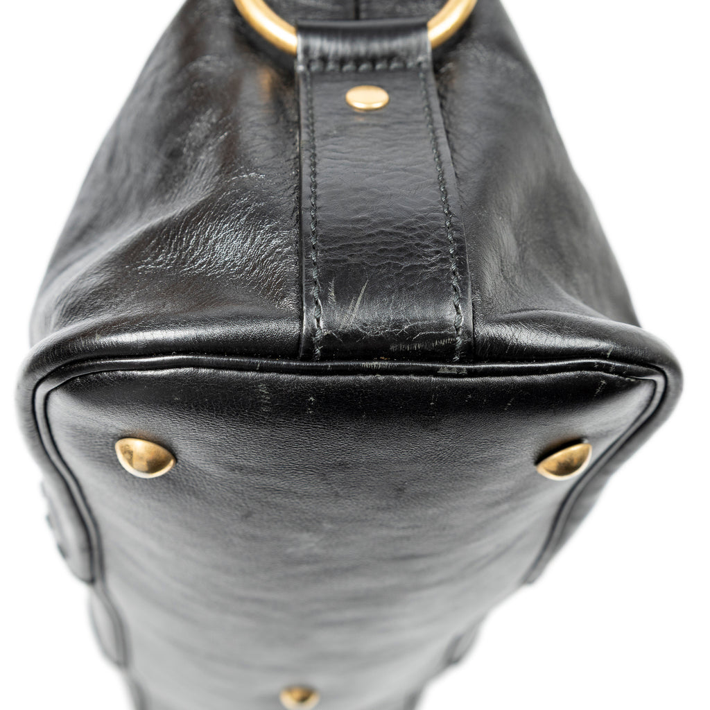 Shoulder Bag Large Muse Black Calfskin Leather