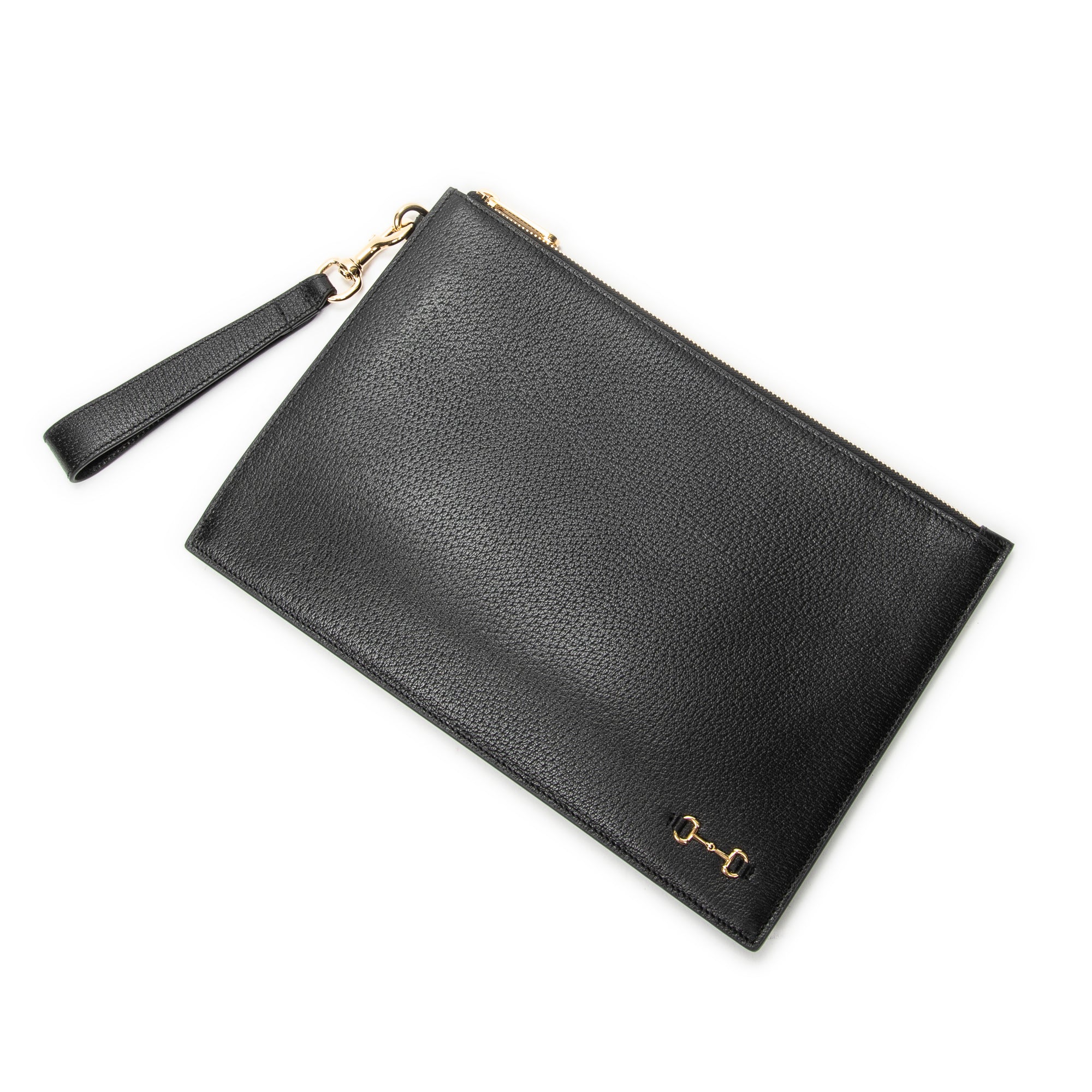 Clutch Horsebit Clutch Black Grained Calfskin Leather