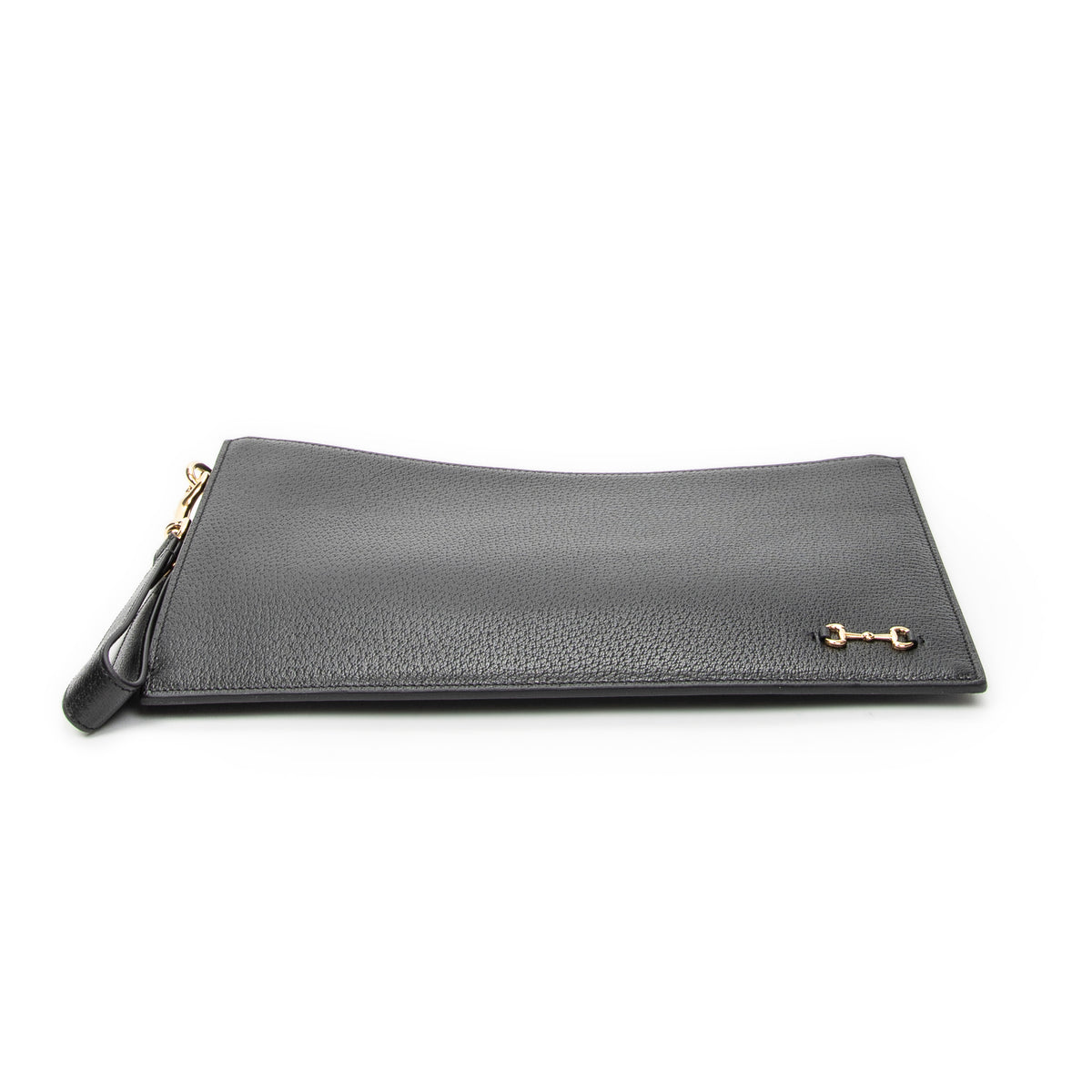 Clutch Horsebit Clutch Black Grained Calfskin Leather