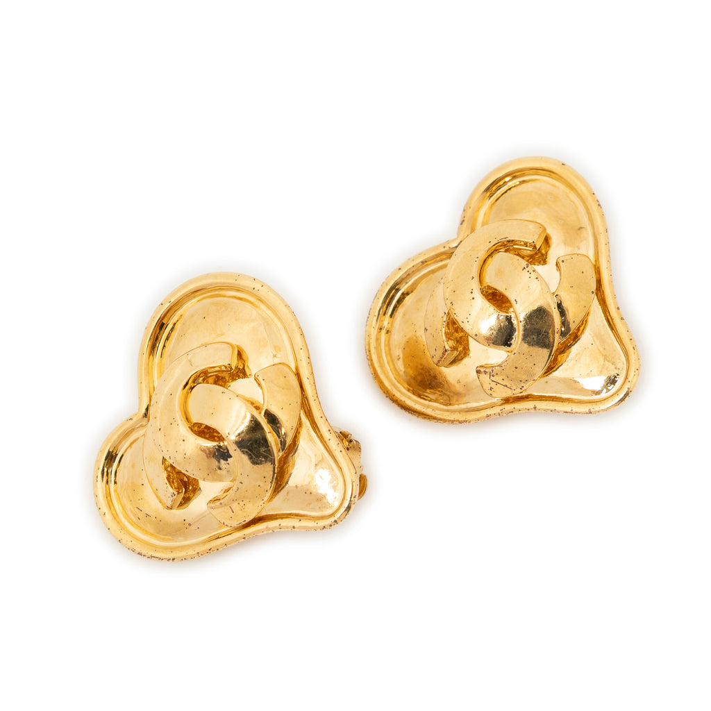 Earrings CC Heart Clip On Earrings Gold Gold Plated
