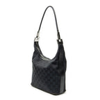 Shoulder Bag Zip Hobo Black Monogrammed Canvas