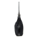 Shoulder Bag Zip Hobo Black Monogrammed Canvas