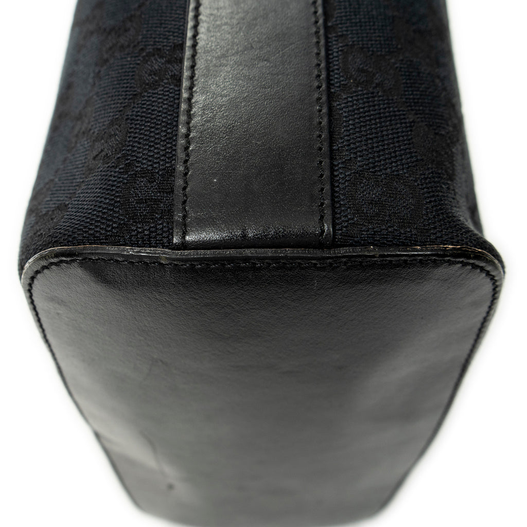 Shoulder Bag Zip Hobo Black Monogrammed Canvas