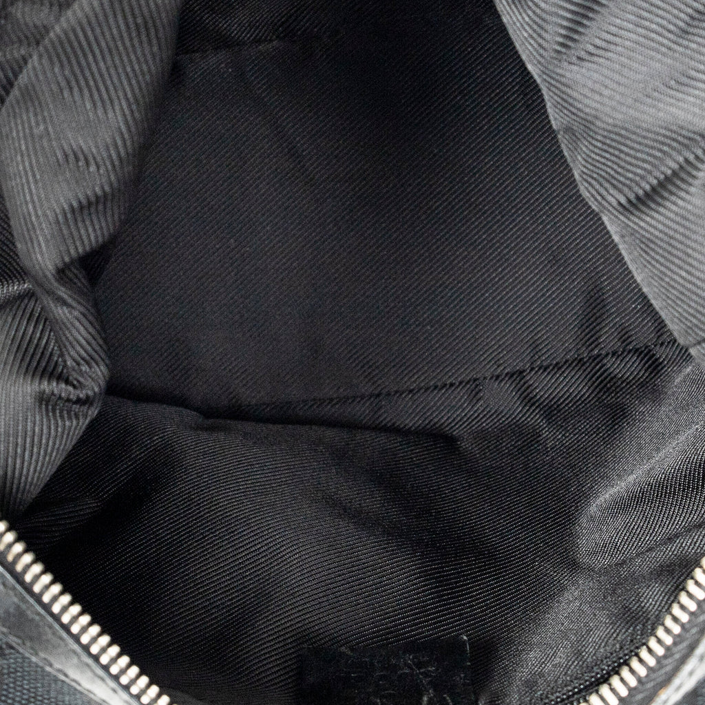 Shoulder Bag Zip Hobo Black Monogrammed Canvas