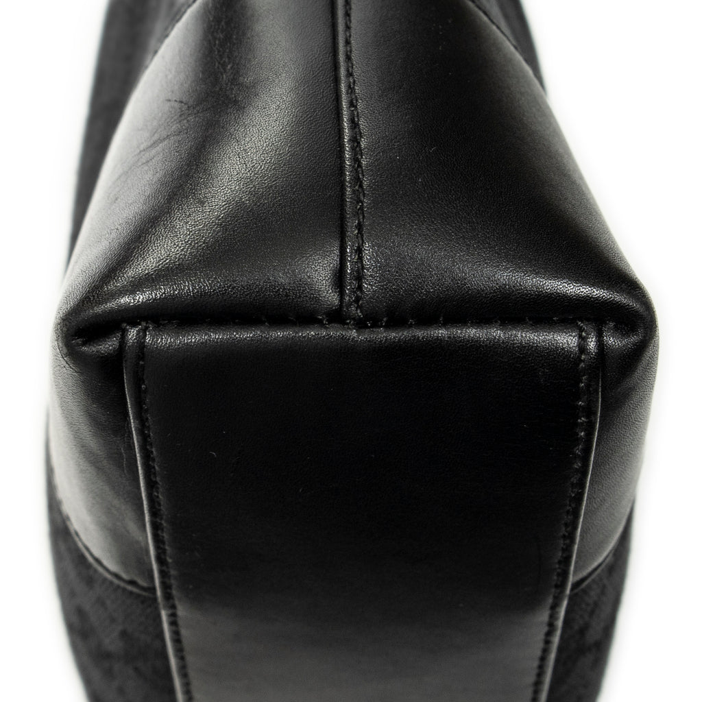 Shoulder Bag Shoulder Hobo Black Monogrammed Canvas