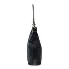 Bandolera Hobo con Cremallera Lona Negra Monogramada