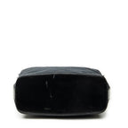 Bandolera Hobo con Cremallera Lona Negra Monogramada