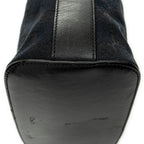 Bandolera Hobo con Cremallera Lona Negra Monogramada