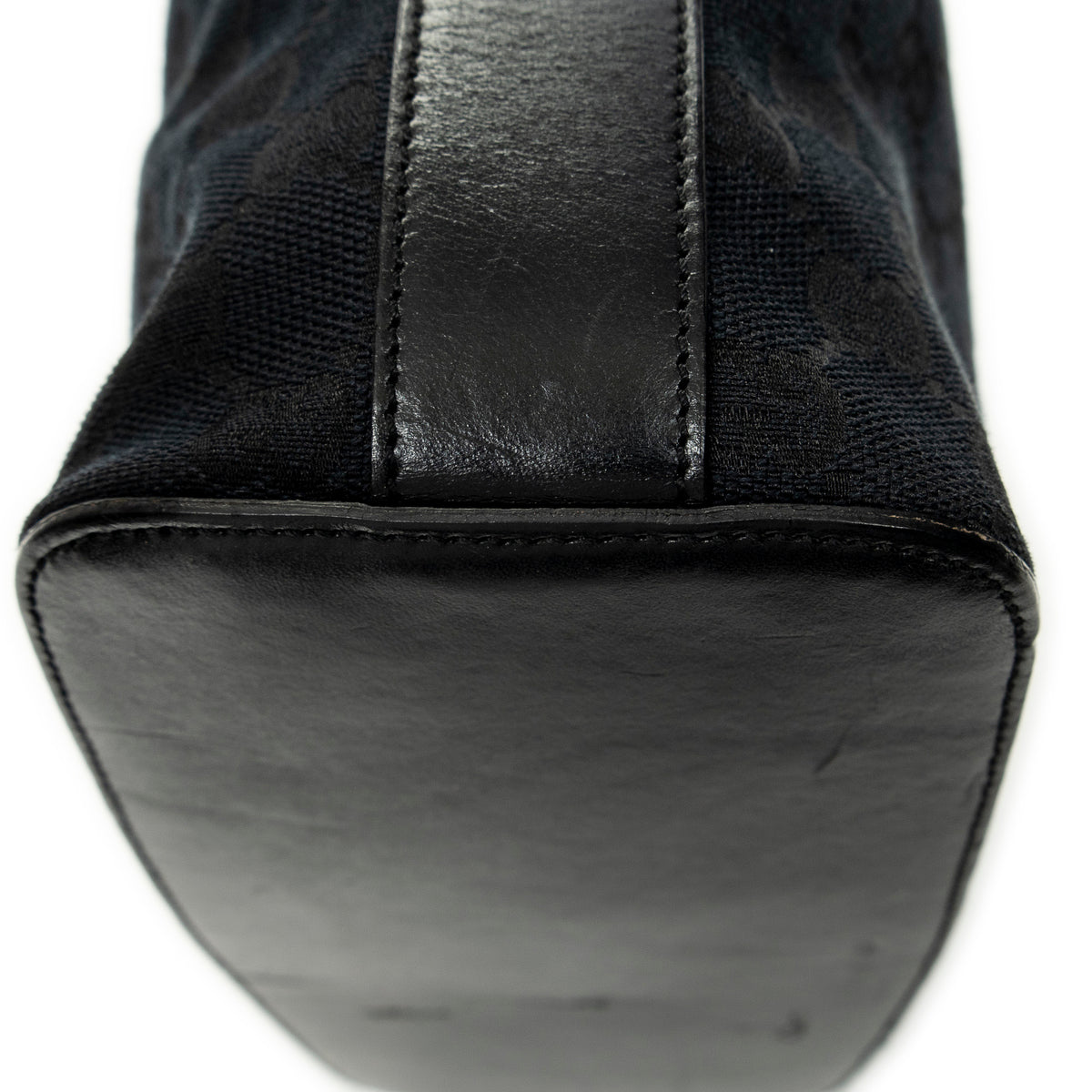 Bandolera Hobo con Cremallera Lona Negra Monogramada