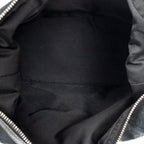 Bandolera Hobo con Cremallera Lona Negra Monogramada