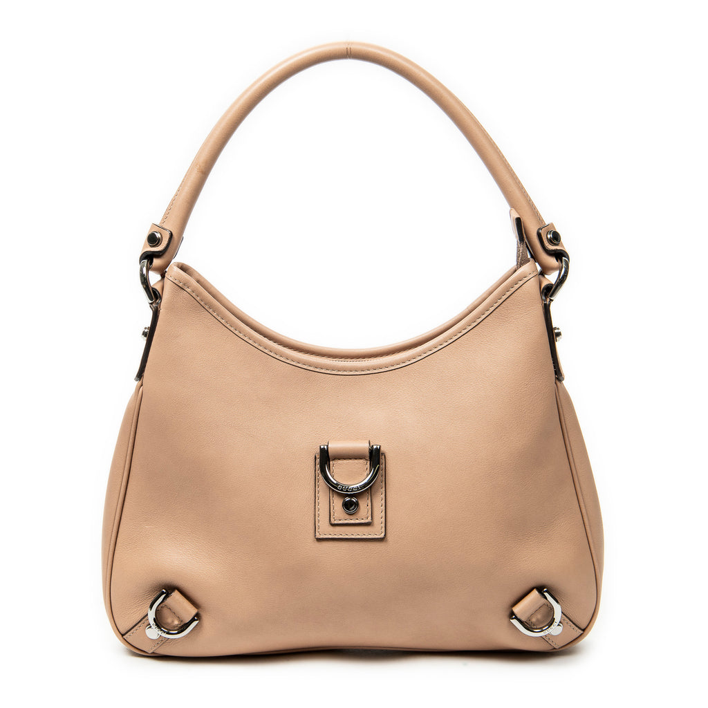 Shoulder Bag Small Abbey D-Ring Hobo Dusty Pink Calfskin Leather