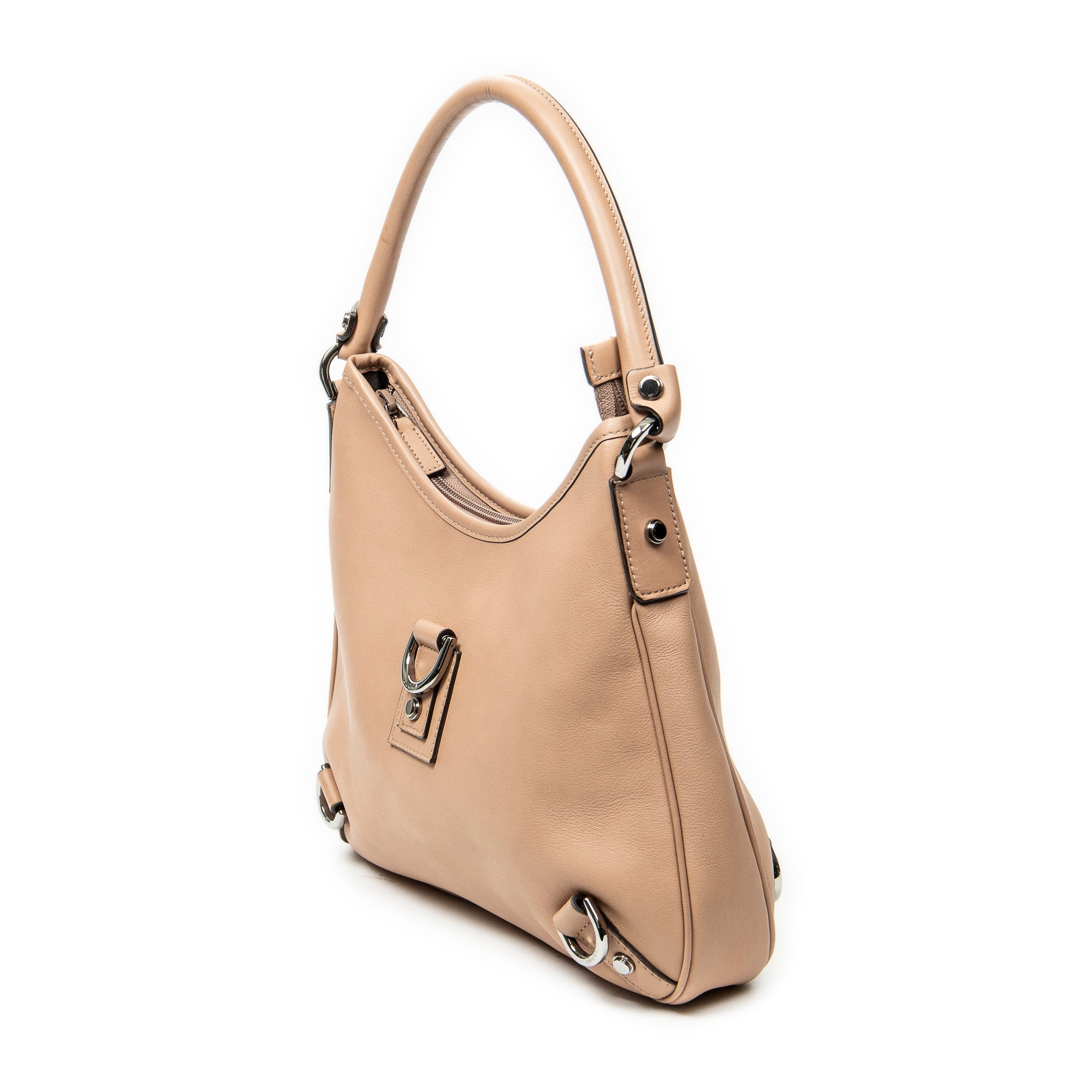 Shoulder Bag Small Abbey D-Ring Hobo Dusty Pink Calfskin Leather
