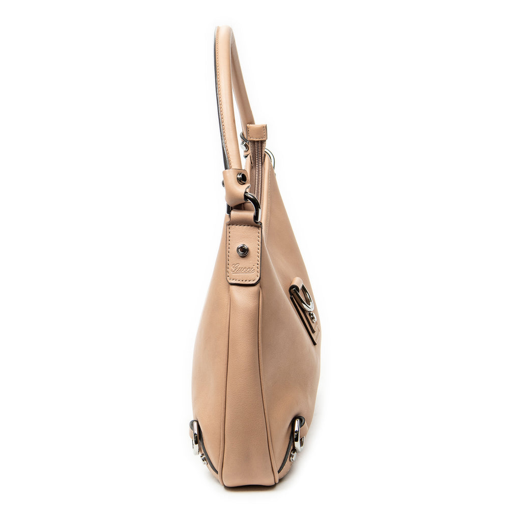 Shoulder Bag Small Abbey D-Ring Hobo Dusty Pink Calfskin Leather