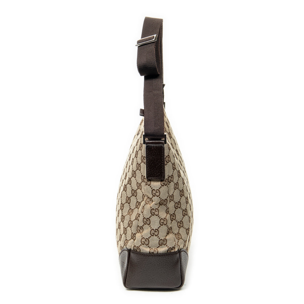 Shoulder Bag Zip Messenger Beige Monogrammed Canvas