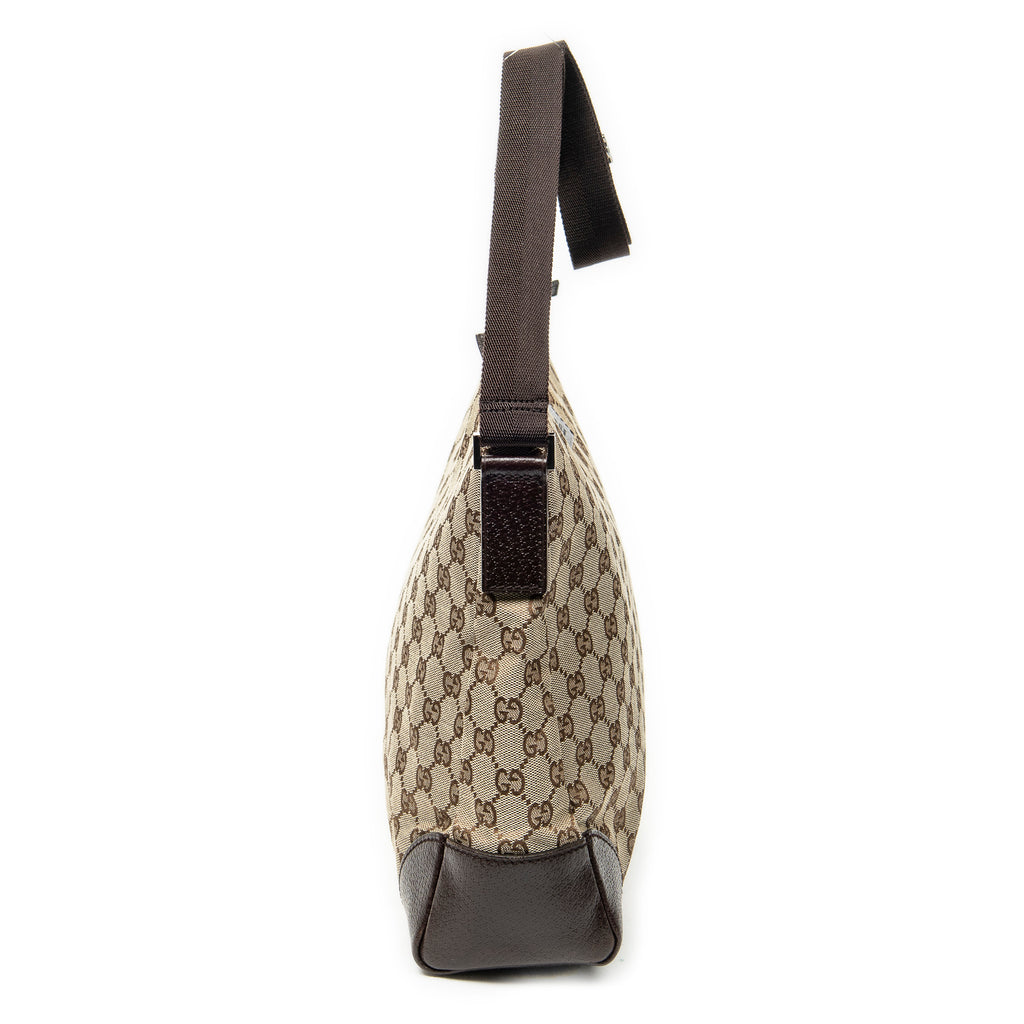 Shoulder Bag Zip Messenger Beige Monogrammed Canvas