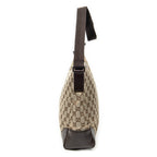 Shoulder Bag Zip Messenger Beige Monogrammed Canvas
