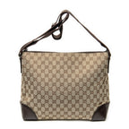 Shoulder Bag Zip Messenger Beige Monogrammed Canvas