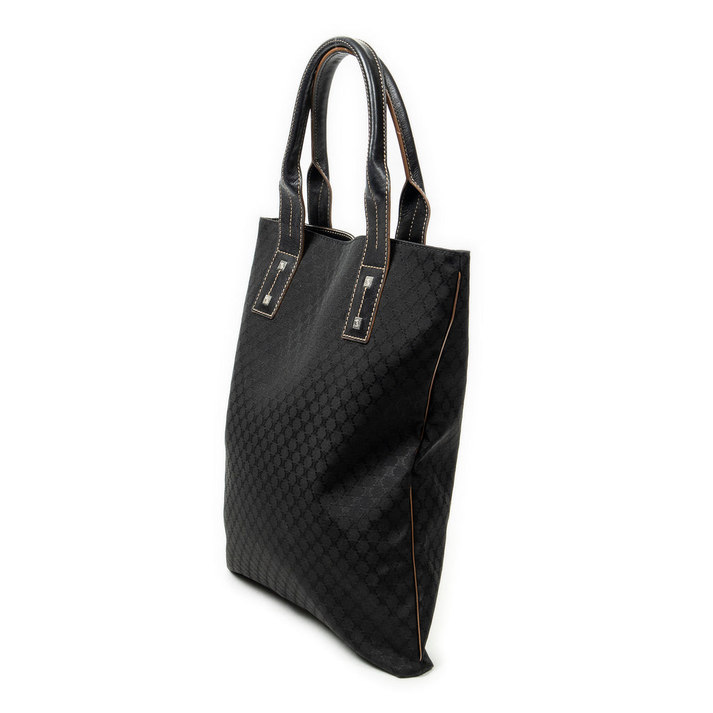 Shoulder Bag Vertical Shopper Tote Black Macadam Canvas