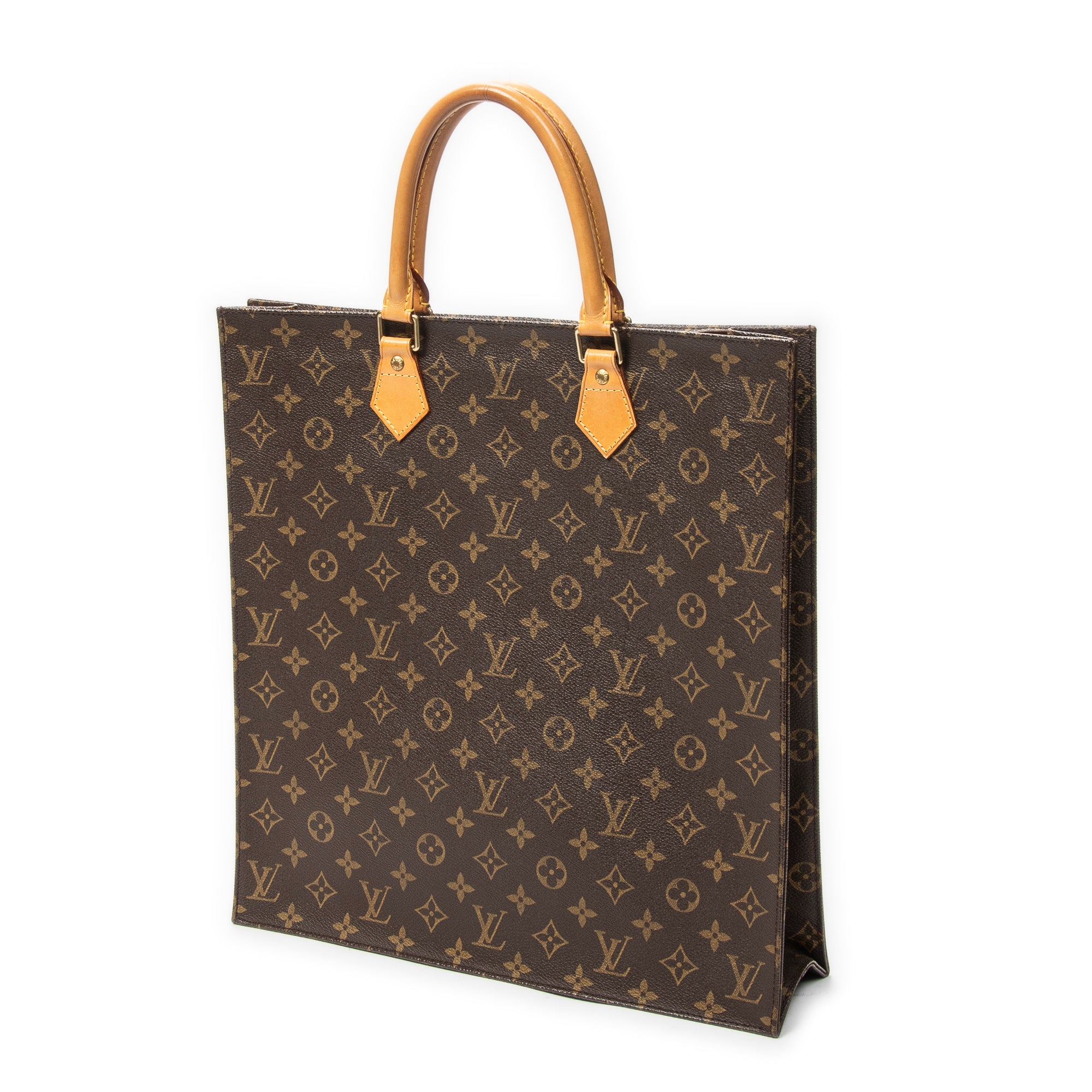 Handbag Sac Plat Brown Monogram Canvas