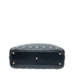 Shoulder Bag Large Lady Dior Zip Black Cannage Lambskin Leather