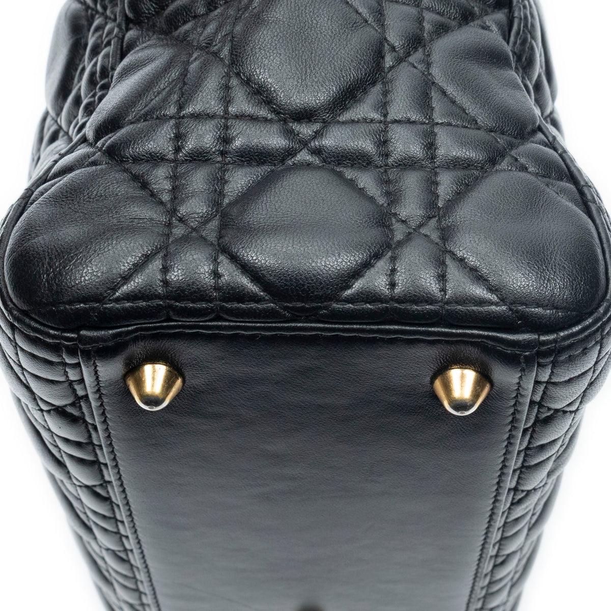 Shoulder Bag Large Lady Dior Zip Black Cannage Lambskin Leather
