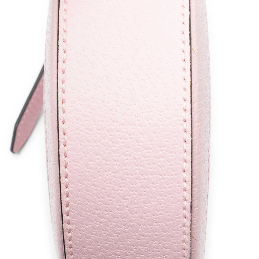 Shoulder Bag Mini GG Round Crossbody Pink Grained Leather
