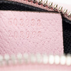 Shoulder Bag Mini GG Round Crossbody Pink Grained Leather