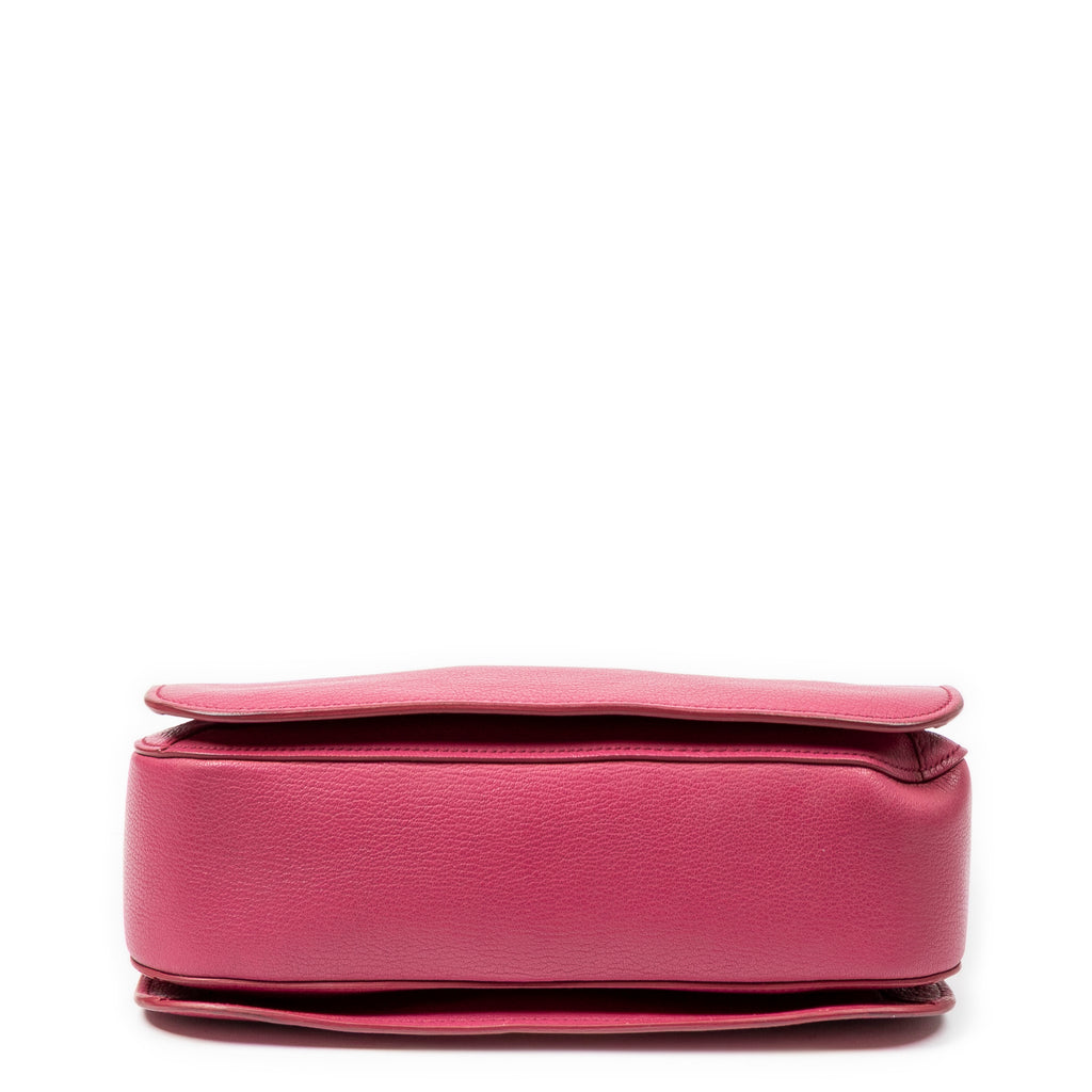 Shoulder Bag Small Puchlock Executive Tote Fuchsia Madras Leather
