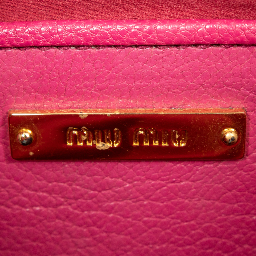 Shoulder Bag Small Puchlock Executive Tote Fuchsia Madras Leather