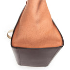 Shoulder Bag Small Tricolor Trapeze Burgundy Pebbled Calfskin Leather