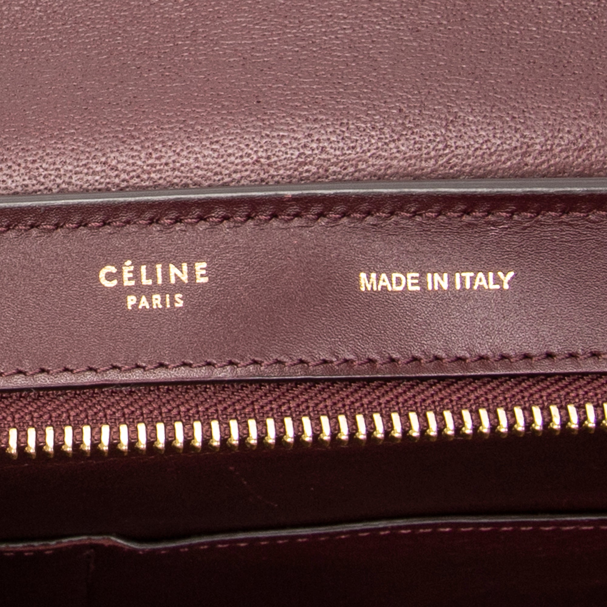 Shoulder Bag Small Tricolor Trapeze Burgundy Pebbled Calfskin Leather