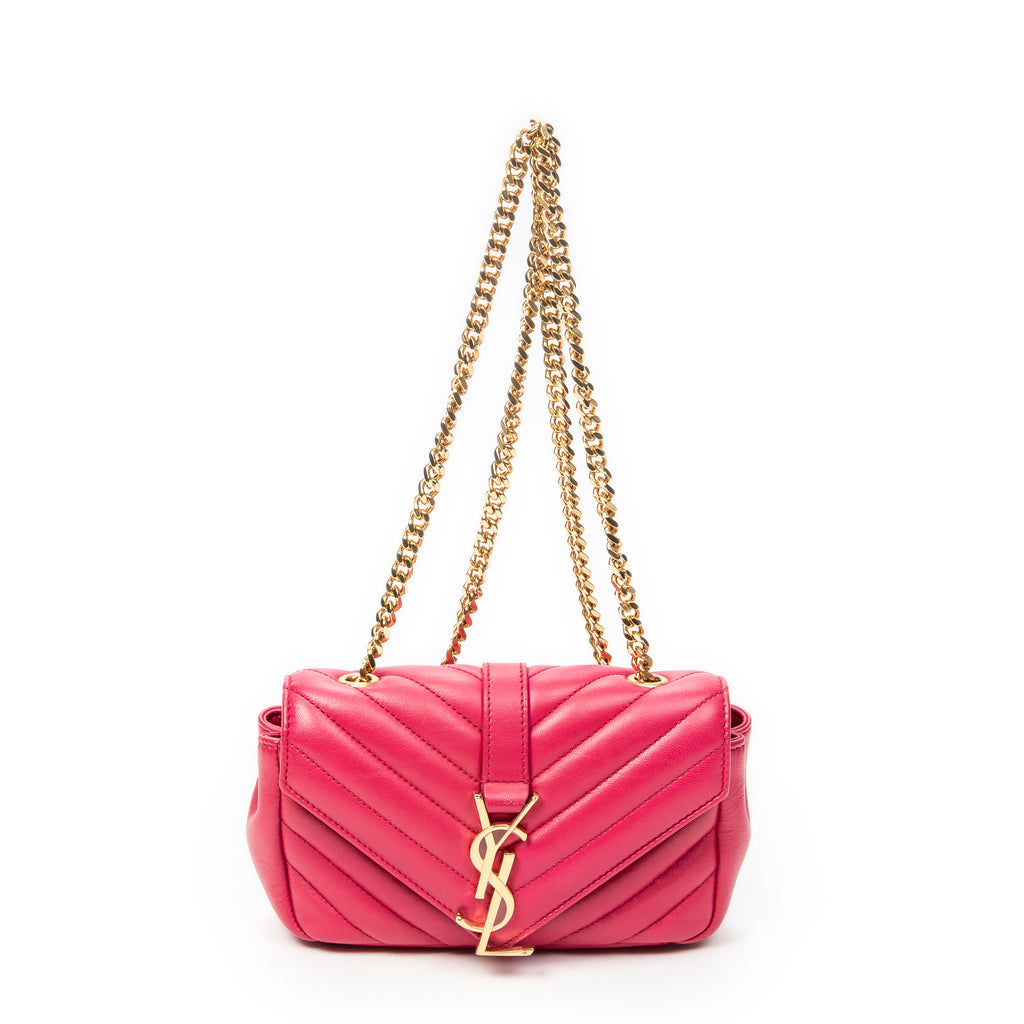 Shoulder Bag Classic Baby Chain Bag Fuchsia Pink Quilted Calfskin Leather