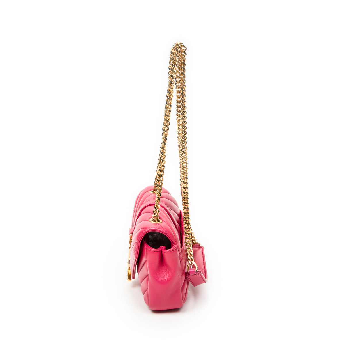 Shoulder Bag Classic Baby Chain Bag Fuchsia Pink Quilted Calfskin Leather