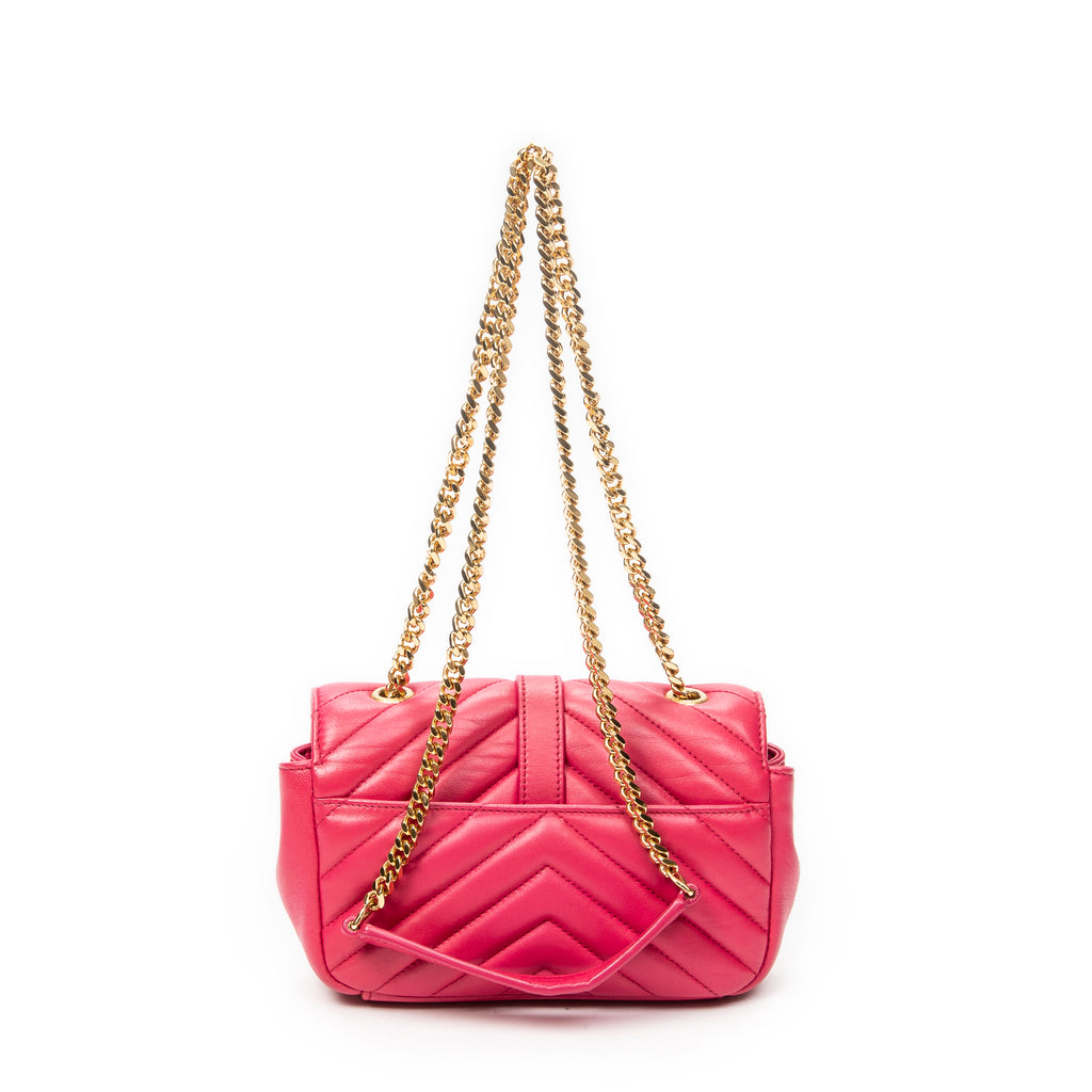 Shoulder Bag Classic Baby Chain Bag Fuchsia Pink Quilted Calfskin Leather