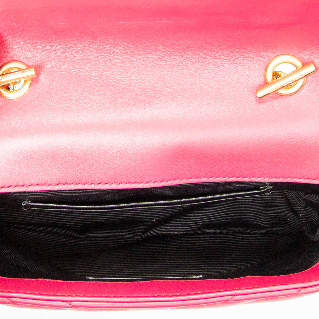 Shoulder Bag Classic Baby Chain Bag Fuchsia Pink Quilted Calfskin Leather