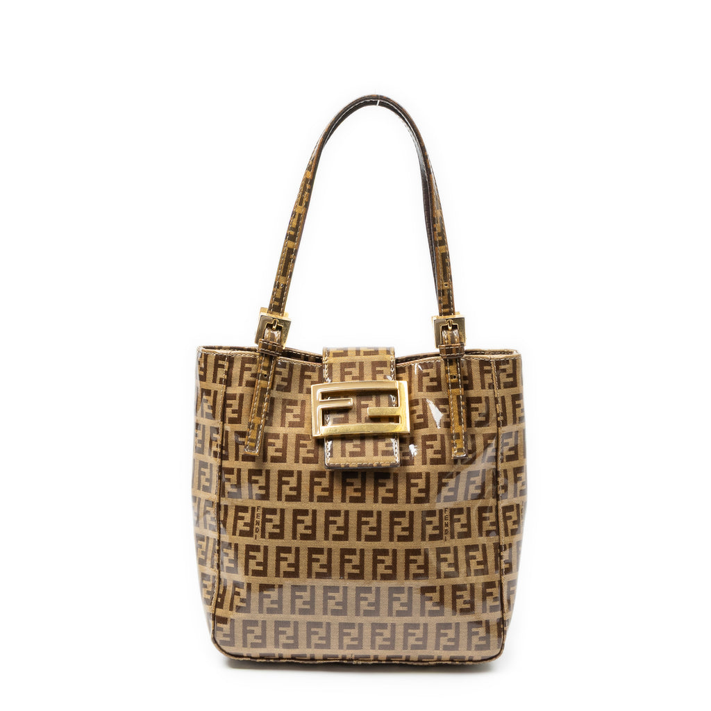 Handbag Mini Tote Brown Zucchino Coated Canvas