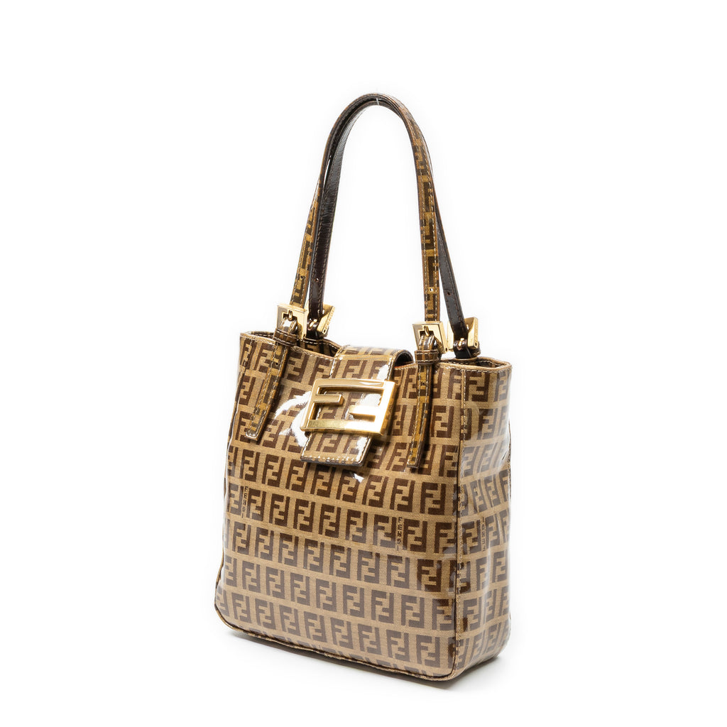 Handbag Mini Tote Brown Zucchino Coated Canvas