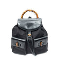 Backpack Large Bamboo Backpack Black Nylon Canvas