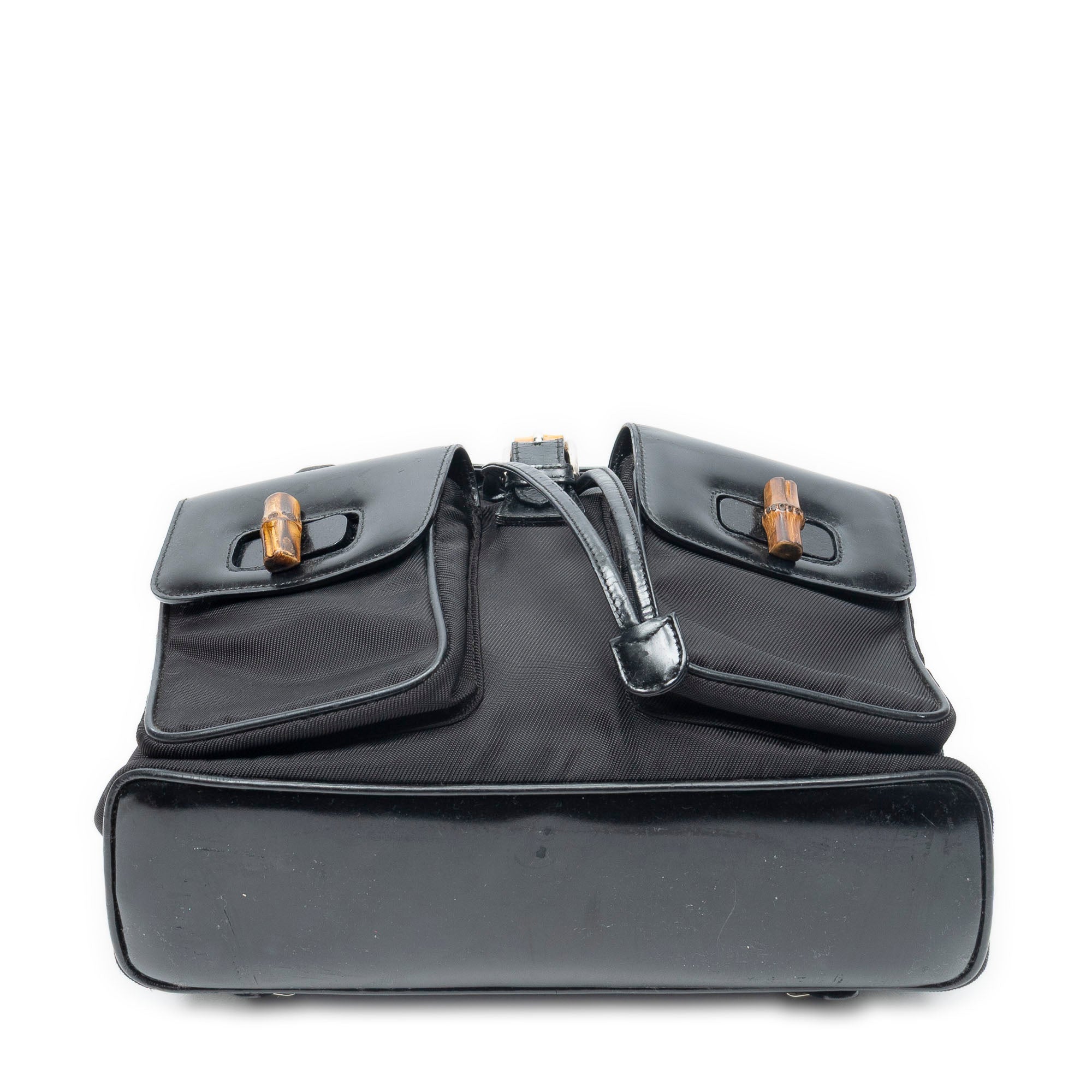 Backpack Large Bamboo Backpack Black Nylon Canvas
