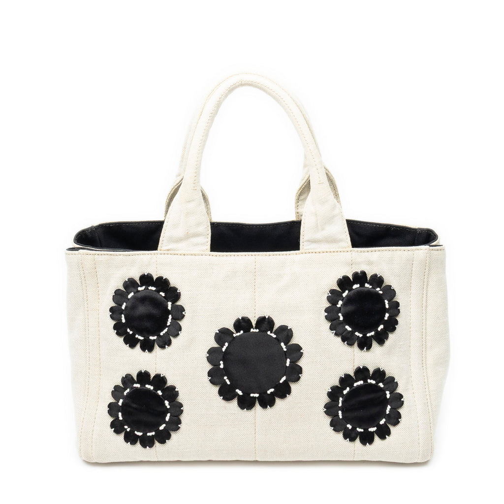 Shoulder Bag Medium Mistolino Canapa Tote Ivory Embellished Canapa Canvas