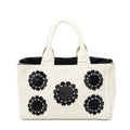 Shoulder Bag Medium Mistolino Canapa Tote Ivory Embellished Canapa Canvas