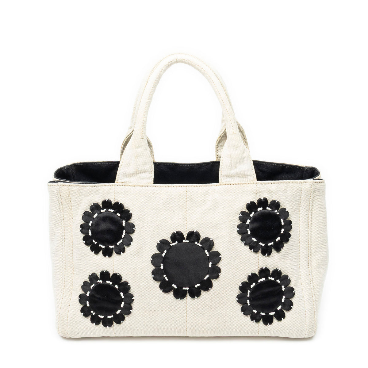 Shoulder Bag Medium Mistolino Canapa Tote Ivory Embellished Canapa Canvas