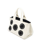 Shoulder Bag Medium Mistolino Canapa Tote Ivory Embellished Canapa Canvas