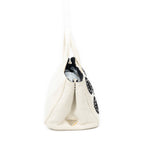 Shoulder Bag Medium Mistolino Canapa Tote Ivory Embellished Canapa Canvas