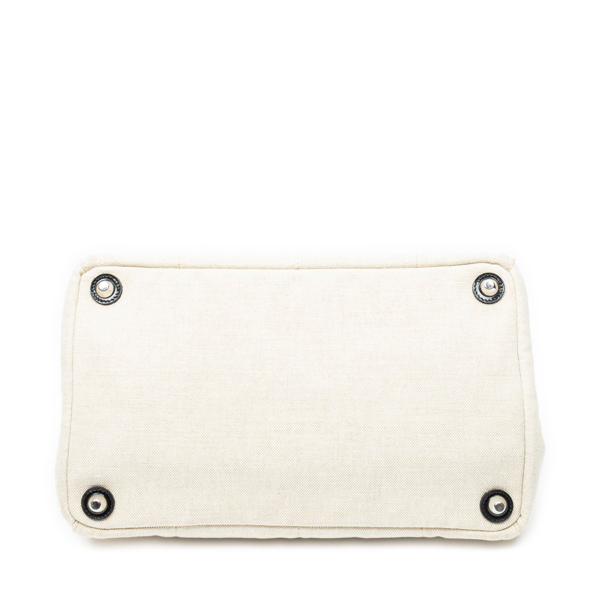 Shoulder Bag Medium Mistolino Canapa Tote Ivory Embellished Canapa Canvas